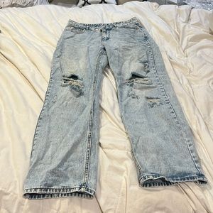 Shein light washed ripped jeans